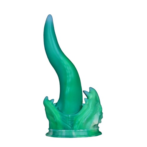 Nothosaur「LADON'S TONGUE」Dragon Tongue Shape Dildo for Women Men Couple with Suction Cup, Fantasy Monster Anal Dildos Anal Plug for Beginners, Prostate G-Spot Sex Toys Platinum Silicone, Green, 20cm