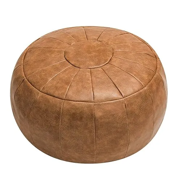 ROTOT Unstuffed Pouf Cover, Ottoman Shell, Bean Bag Chair, Foot Stool, Foot Rest, Storage Solution or Wedding (Empty & New) (Amaretto) - Amaretto