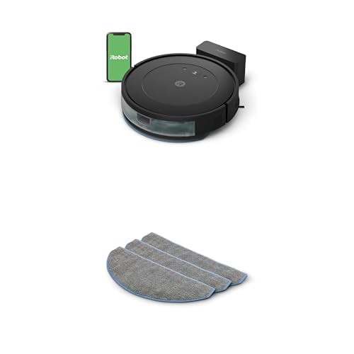 Bundle of iRobot Roomba Essential Robot Vacuum and Mop Combo (Y0140) - Vacuums and mops w/Authentic Essential Robot Washable Mopping Pad, 3-Pack - Y01 w/Washable Mopping Pad 3PK