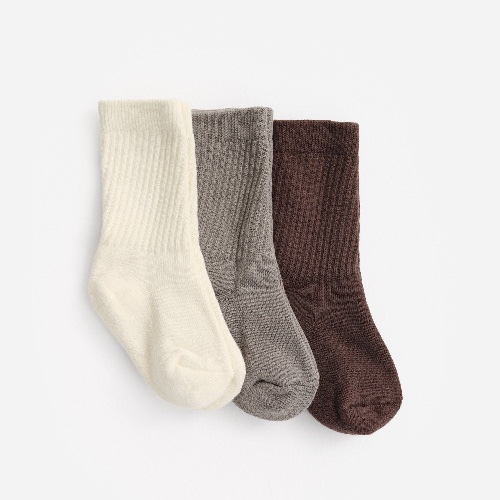 Mini Organic Cotton Sock 3 Pack | BONE, FOREST, MAPLE / S/M