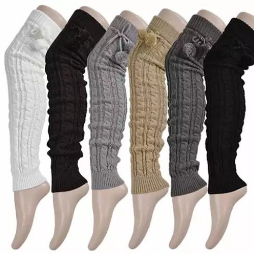 POMPOM LOVE Adorable Knee High Socks - White