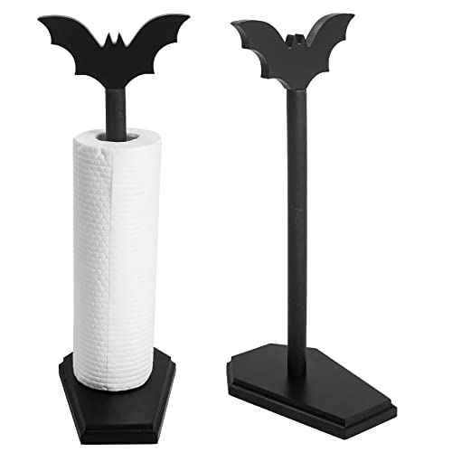 CEFLITECO Bat Paper Towel Holder - Halloween Decor for Kitchen and Bathroom - Gothic Home Decor for Oddities and Curiosities - Goth Accessories for Countertop Stand - Witchy Gifts for Women