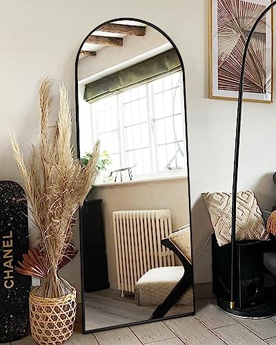 ITSRG Floor Mirror, Full Length Mirror with Stand, Arched Wall Mirror, 18"x58" Mirror Full Length, Black Floor Mirror Freestanding, Black - Black - 58“x18”