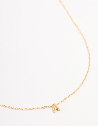 Gold Plated Sterling Silver Initial A Necklace | Default Title