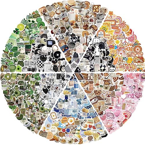 640PCS Aesthetic Stickers,VSCO Stickers Aesthetic for Water Bottles,Vinyl Waterproof Laptop Stickers,Skateboard Computer Phone Decals for Girls Teens - 640PCS Aesthetic