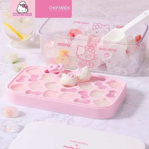 4 Stück kawaii Hallo Kitty Cartoon Lebensmittel qualität Silikon presse Eiswürfel form für Haushalts kühlschränke Eis herstellung und Aufbewahrung boxen - AliExpress 