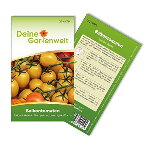 Balkontomaten Balconi yellow Samen - Solanum lycopersicum - Balkontomatensamen - Gemüsesamen - Saatgut für 20 Pflanzen - Balkontomate (Balconi yellow)
