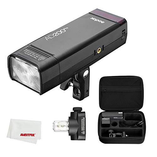 Godox AD200Pro 200Ws TTL 2.4G 1/8000 HSS Outdoor Blitzlicht mit 2900mAh Akku 0.01-1.8s Recycling