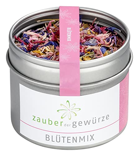 Zauber der Gewürze | Blütenmix, Blütenmischung getrocknet, essbar, Blütenmix Gewürz farbenfroh, auch als Geschenk, Premium-Qualität, 5 g - Blütenmix