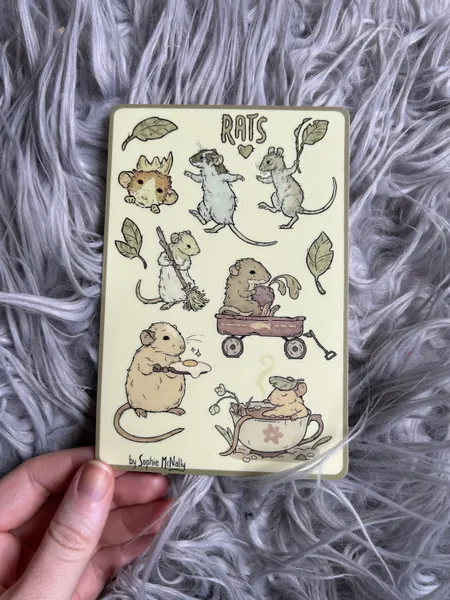 Ratte Sticker Bogen-10cmx15cm