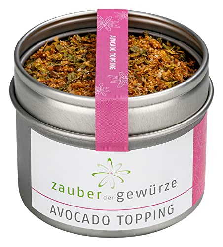 Zauber der Gewürze Avocado Topping - Gewürz für Avocado- Gerichte wie Avocado-Brot, Guacamole, wiederverschließbare Aroma-Dose, 60 g - Avocado Topping