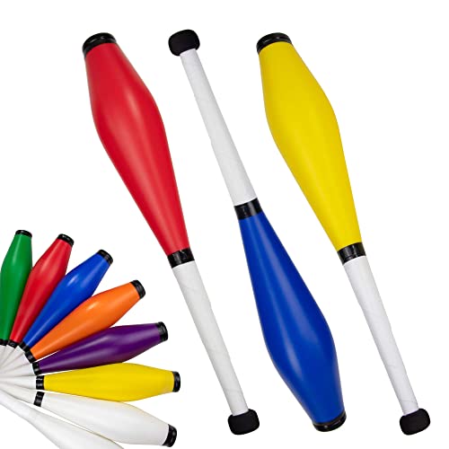 Juggle Dream Trainer Street Jonglierkeulen 3er Set Tolle Trainerkeule - Jonglierset für Anfänger und Fortgeschrittene Jongleure (Rot, Blau, Gelb) - Rot, Blau, Gelb