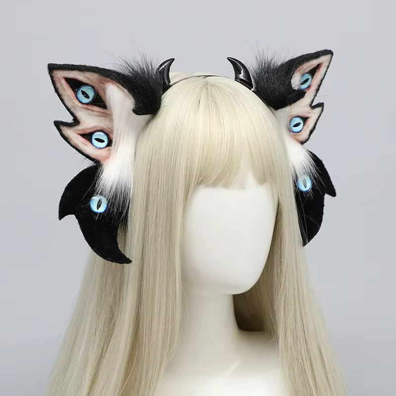Weihnachten Halloween Gothic Pelz Lolita Teufel Horn Stirnband Wolf Ohren Dämon Cosplay Handwerk Anime Party Kostüm Zubehör - AliExpress 