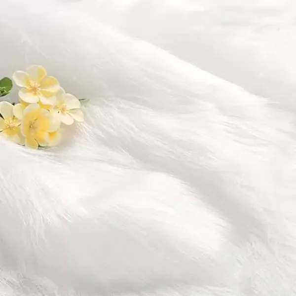 Faux Fur Fabric by The Yard - White Plush Fabric 18 x 72 Inch Fluffy Decorative Fabric DIY Craftings Toys Supply Sewing Decoration…