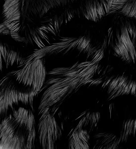EOVEA Shaggy Faux Fur Fabric by The Yard - 18" X 60" Inch Wide - Fluffy Fur Fabric- Plush Furry Materials - Fuzzy Craft Supply for DIY, Halloween, Upholstery, Costume, Sewing(Black,Half Yard)