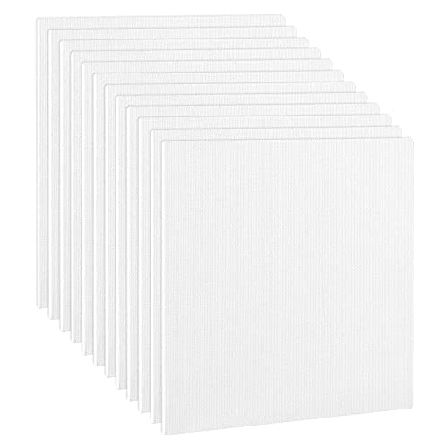Amazon Basics Painting Canvas Panels, 12 Pack, White, 6" L x 6" W - 6 x 6 in