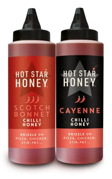 Hot Star Honey Mixed Chilli Sauce | Hand Crafted Sweet Chilli Sauce | Hot Honey Perfect for Chicken, Pizza, Pasta, Steak and Noodles… 2 x 340g bottles