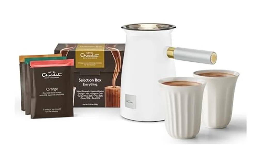 Hotel Chocolat Velvetiser Hot Chocolate Machine Complete Starter Kit, White