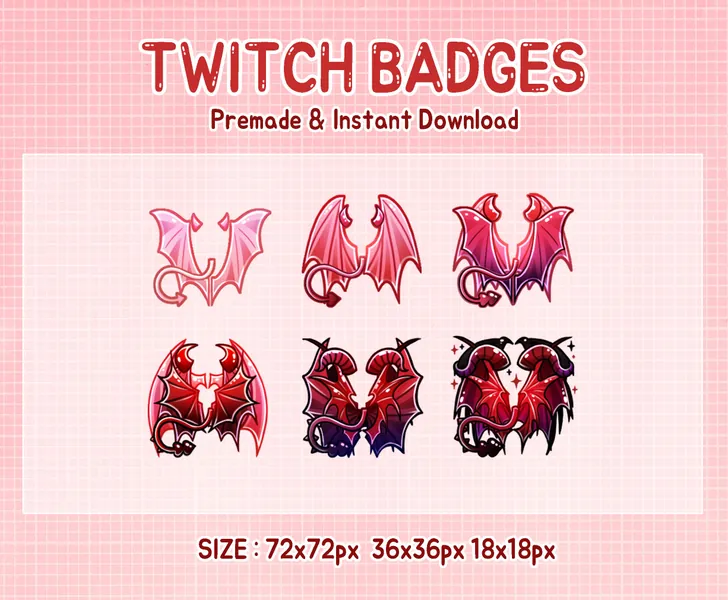 Twitch badges Red devil wing.