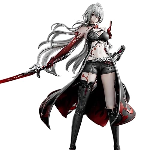 RZAHUAHU H-I Star Rail Acheron Figure Silver Hair Game Anime 1/6 PVC Figurines Action Play Model 11.8IN Slashed Dream Cries in Red - Silver hair