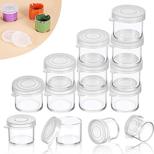 Small Paint Cup with Lids, Plastic Mini Paint Containers DIY Craft Storage Containers Craft Paint Cup for Paint Beads Seeds Clay or Others (25 Pieces) - 25