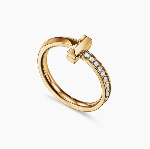 Tiffany & Co -  Bague en or jaune 18 carats et diamants
