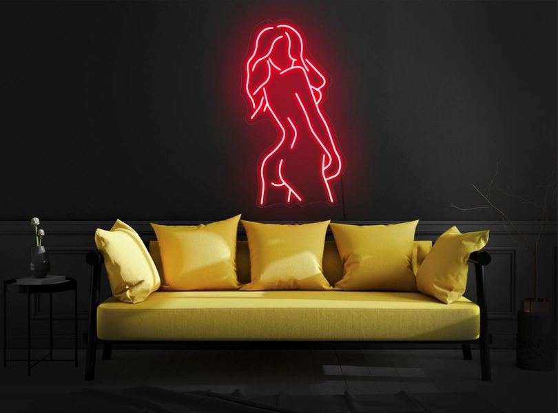 Enseigne au néon corps de femme