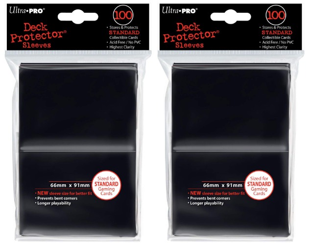 (200) Ultra-Pro Black Deck Protector Sleeves 2-Packs - Standard Magic The Gathering Size - 2-Pack