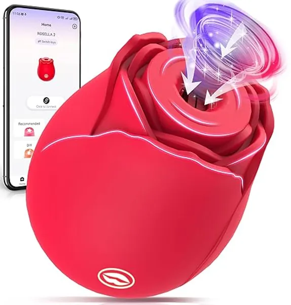 Lolitree Sex Toys for Women, Clitoris Vibrator with 10 Modes, Vibrater Nipple Clitoral Stimulator, Clitoriss Toys Suction Adult Toys, Sex Toy Clit Tongue Licker Vibrator for Couples Female Pleasure - Red