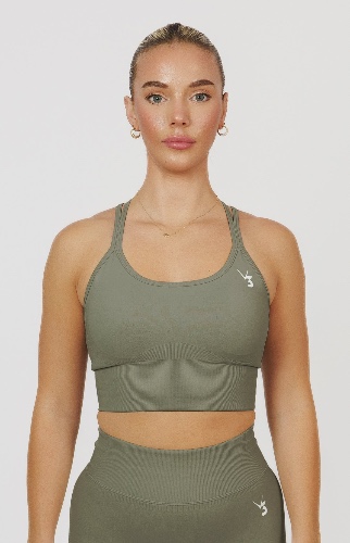 Form Seamless Strappy Sports Bra - Olive Green - S