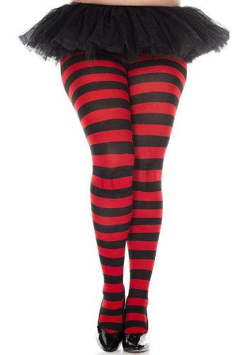 Striped [Black/Red] | TIGHTS - PLUS SIZE