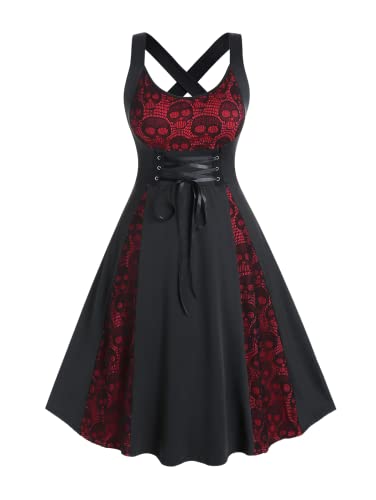 ROSE GAL Womens Plus Size Dresses Gothic Party Maxi Dress - 2X - Black_5