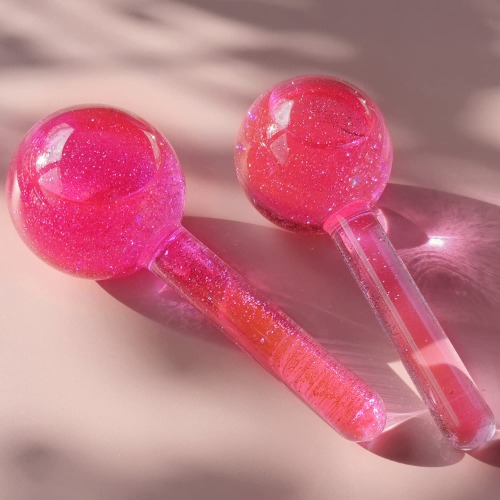 Ice Globes for Cold Hot Therapy Skin Care,Quartz Glass Ice Roller 2Pcs Reusable,Ice Beauty Ball for Neck Facial Massager,Reduces Redness and Inflammation,Promote Blood Circulation