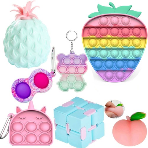 7PCS Sensory Fidget Toys Set, Fidget Pack, Stress Relief Fidget Hand Toys for Adults and Kids, Sensory Fidget and Squeeze Widget for Relaxing Therapy - Perfect for ADHD Add Anxiety Autism