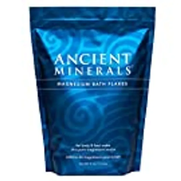 Ancient Minerals Magnesium Bath Flakes - Bathing Alternative to Epsom Salt - Soak in Natural Salts - High-Absorption Efficiency for Relaxation, Wellness & Muscle Relief - 8 lbs