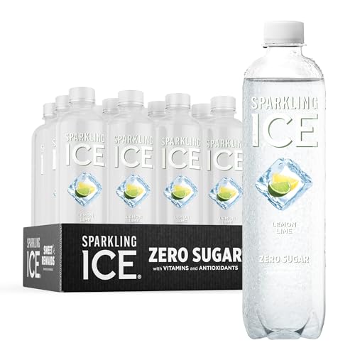 Sparkling Ice, Lemon Lime Sparkling Water, Zero Sugar Flavored Water, with Vitamins and Antioxidants, Low Calorie Beverage, 17 Fl Oz (Pack of 12) - Lemon Lime