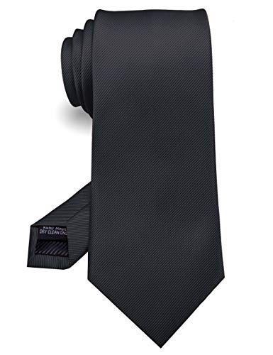 RBOCOTT Solid Color Tie Formal Necktie for Men - Black