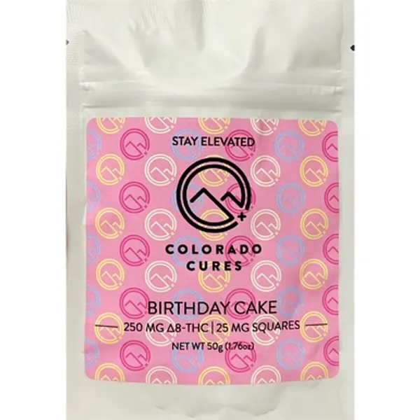 Colorado Cures - Edible - Delta 8 Birthday Cake Chocolate Bar 250mg