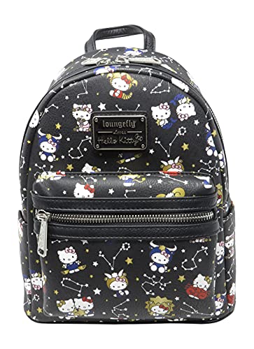 Loungefly Hello Kitty Zodiac Print Womens Double Strap Shoulder Bag Purse - One_Size - Black