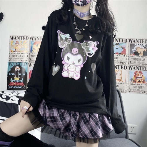 Pastel Goth Kuromi Crewneck - L