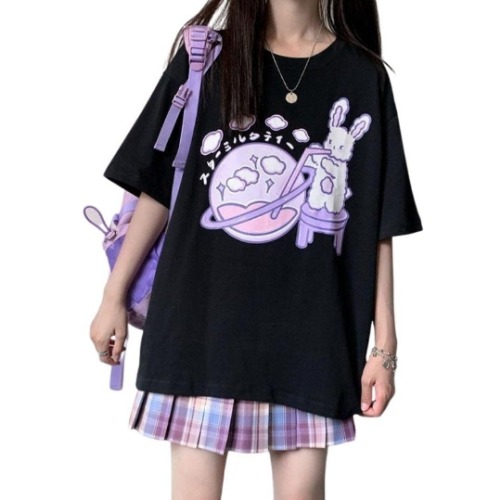Galaxy Bun Tee - Black / M
