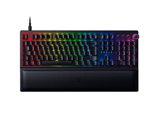 Razer BlackWidow V3 (Switches Verts) - Clavier Gamer Mécanique (Switches Mécaniques Clicky, Touches en ABS Doubleshot, Touches Media, Repose-Poignet) Clavier US | Rose Quartz - Clavier FR - BlackWidow V4 Pro - Switch Clicky Vert