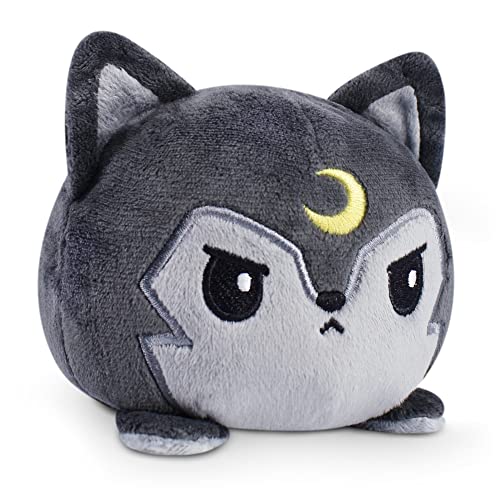 TeeTurtle - The Original Reversible Wolf Plushie - Sun + Moon - Cute Sensory Fidget Stuffed Animals That Show Your Mood 4 inch - Sun + Moon Wolf