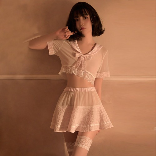 Sexy Japanese Schoolgirl Cosplay Lingerie - Pink / S