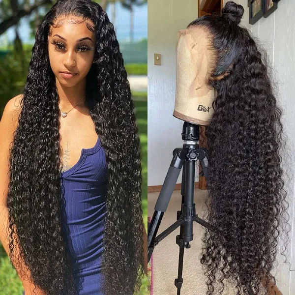 30 Inch Lace Front Wigs Human Hair 13x4 Curly Lace Front Wigs Human Hair Pre Plucked HD Transparent Lace Frontal Human Hair Wig for Black Women Water Wave Brazilian Hair Wet and Wavy Wig 150% Density… - 30 Inch (Pack of 1) Deep Wig Transparent Lace