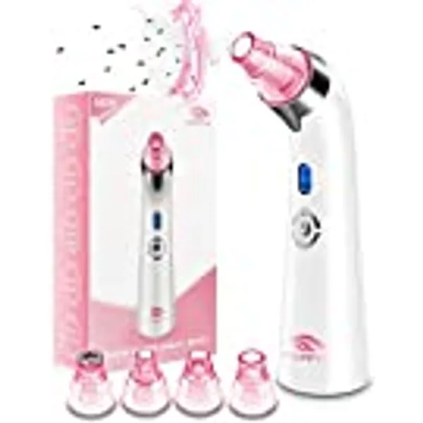 Blackhead Remover Pore Vacuum Electric Blackhead Vacuum Cleaner Blackhead Extractor Tool Device Comedo Removal Suction Beauty Device for Women（Pink)