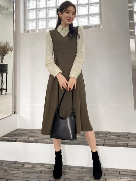 DAZY 1 pieza Vestido con fruncido sin manga