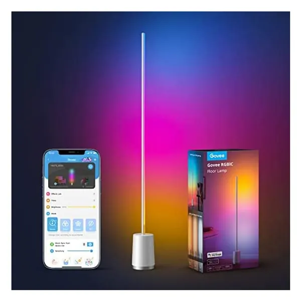 
                            Govee Lyra Floor Lamp, RGBIC Color Changing Modern Corner Lamp with WiFi App Control, 64+ Scene Mode, Creative DIY Mode, Music Sync, Led Floor Lamp for Bedroom Living Room Gaming Room
                        