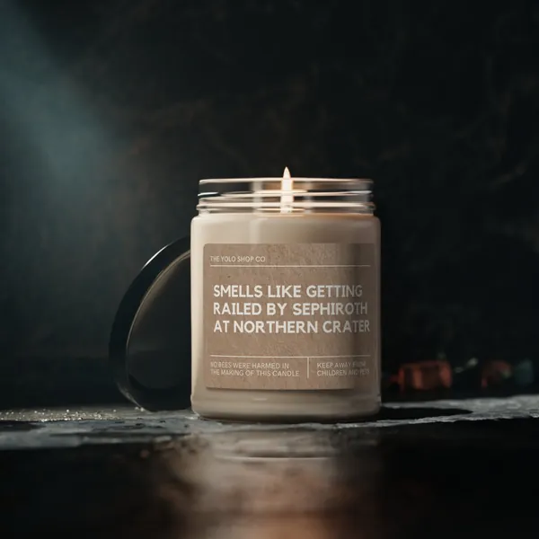 Smells like getting railed by Sephiroth at Northern Crater Scented Soy Candle, Final Fantasy 7 Merch, FF7 Candle Gift
