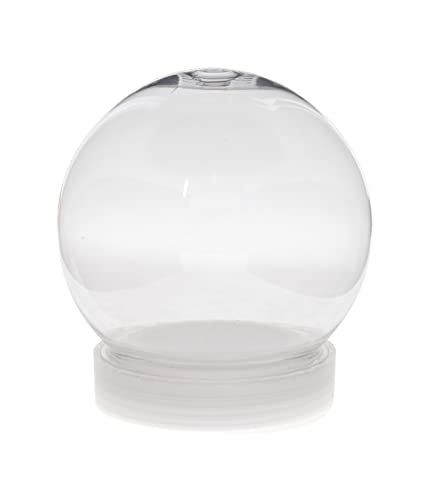 10cm DIY Clear Plastic Water Globe Snow Globe with Screw Off Cap -Great for DIY Crafts - 1 - 4 Inch
